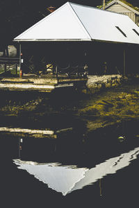 Reflection of buildings on lake