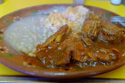 Close-up of served food