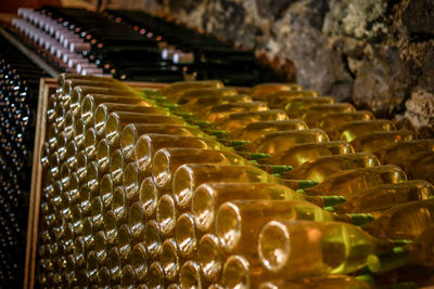 Many wine bottles in the cellar