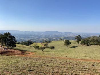 Scenic view of landscape against clear sky