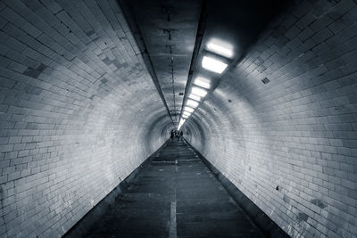 Interior of illuminated tunnel