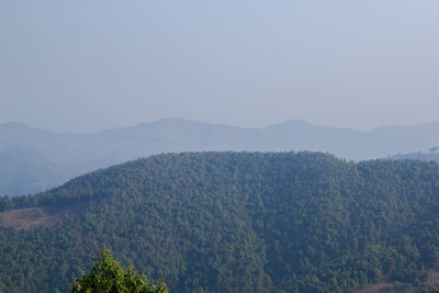 Scenic view of mountains against clear sky