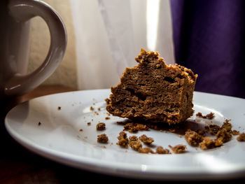 Close-up of dessert in plate on table