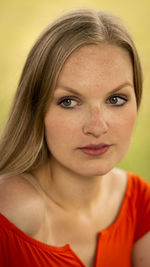 Close-up portrait of a beautiful young woman