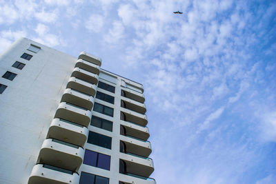 Low angle view of modern building against sky