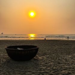 Scenic view of sea at sunset