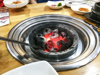 Close-up of food in bowl on table