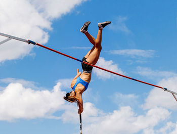 Low angle view of athlete during competition