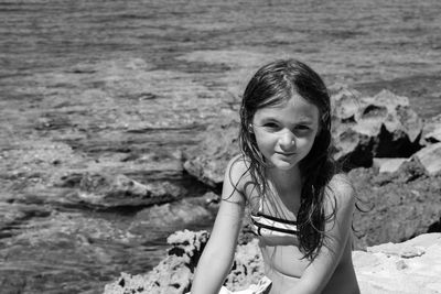 Portrait of girl on beach