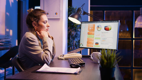 Businesswoman working at office