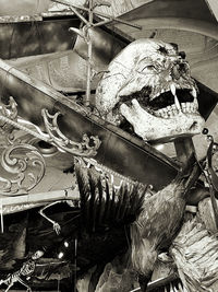 High angle view of fish for sale in market