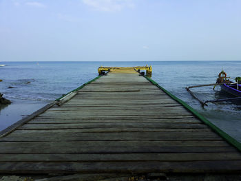 Pier over sea against sky