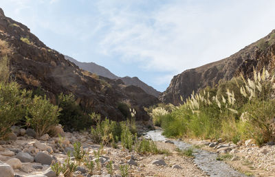 Scenic view of mountains against sky