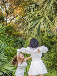 Mother and daughter enjoying each other