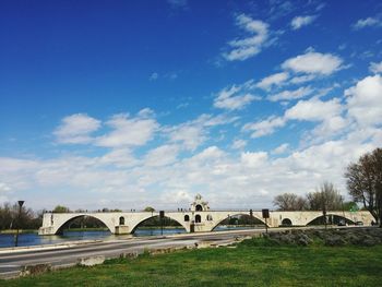 View of bridge against cloudy sky