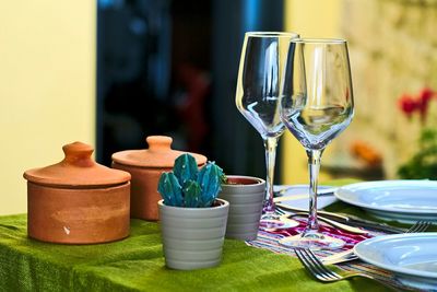 Close-up of food on table