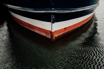 Boat moored on sea