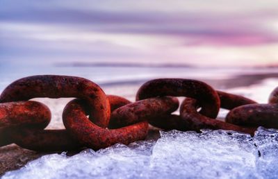 Close-up of rusty chain