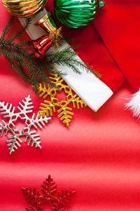 Close-up of christmas tree on table