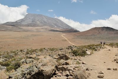 Scenic view of landscape against sky, mount kilimanjaro, tanzania 