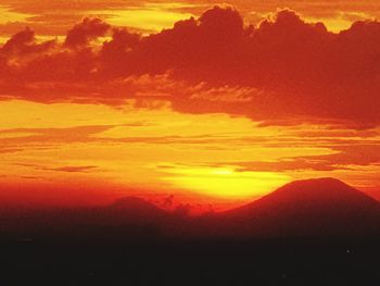 Scenic view of dramatic sky during sunset