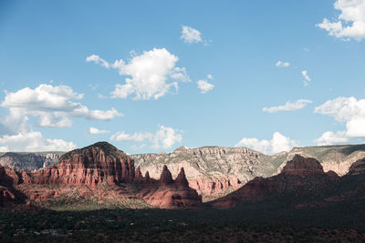 Panoramic view of landscape against cloudy sky