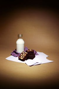 Close-up of ice cream on table