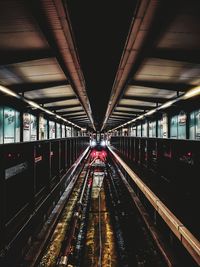 Train at railroad station in london