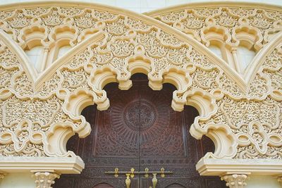 Low angle view of ceiling of historic building