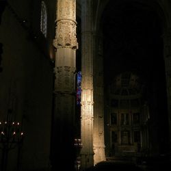 Illuminated building at night