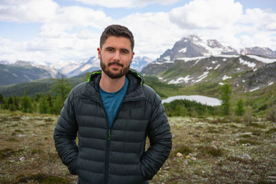 Portrait of hiker in banff national park