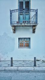 Low angle view of balcony of house