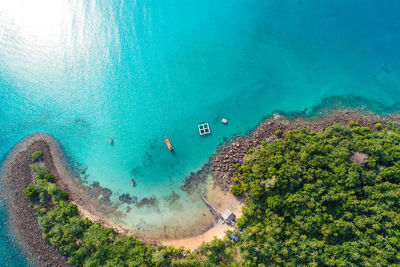 High angle view of beach