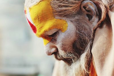 Close-up of man looking away