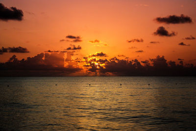 Scenic view of sea during sunset