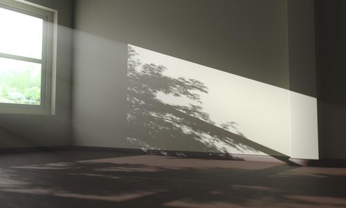 Sunlight falling on table at home