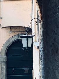 Close-up of old door of building