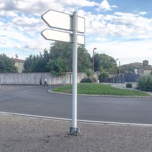 View of road against cloudy sky