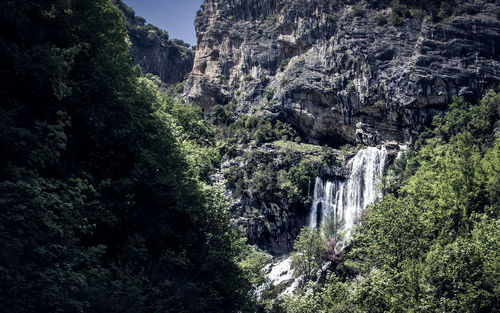 Scenic view of waterfall