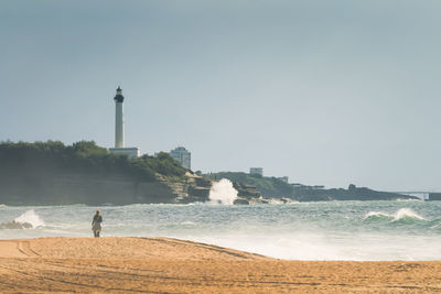 View of lighthouse on beach