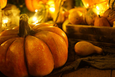 Close-up of pumpkins in market