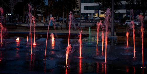 Illuminated city at night