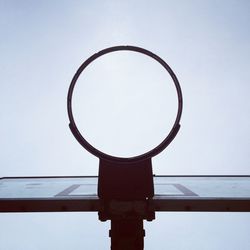 Low angle view of metal structure against clear sky