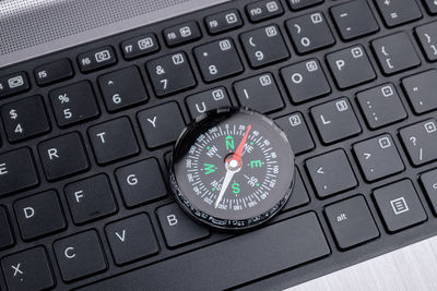 High angle view of computer keyboard