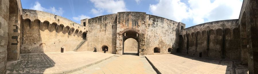 Panoramic view of old building against sky