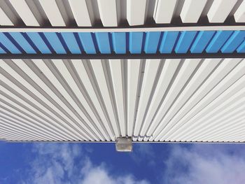 Low angle view of built structure against blue sky