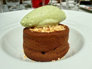 Close-up of ice cream in plate