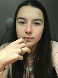 Close-up portrait of young woman