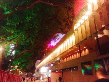 Low angle view of illuminated street light