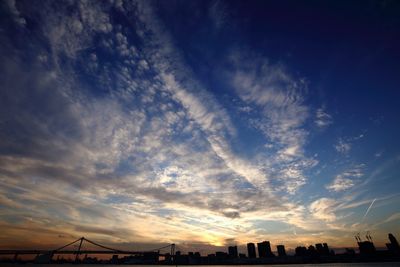 View of cityscape at sunset